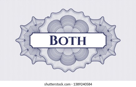 Blue abstract linear rosette with text Both inside