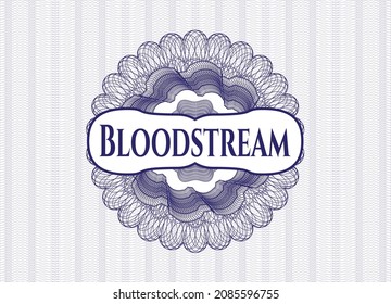 Blue abstract linear rosette with text Bloodstream inside