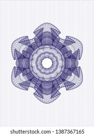 Blue abstract linear rosette. Vector Illustration. Detailed.