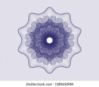 Blue abstract linear rosette. Vector Illustration. Detailed.