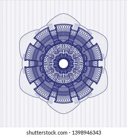 Blue abstract linear rosette. Vector Illustration. Detailed.