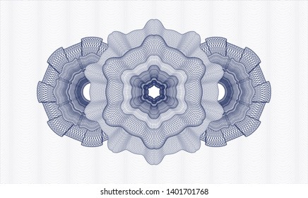 Blue abstract linear rosette. Vector Illustration. Detailed.