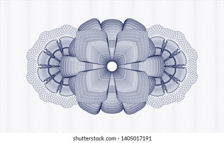 Blue abstract linear rosette. Vector Illustration. Detailed.