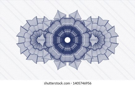 Blue abstract linear rosette. Vector Illustration. Detailed.