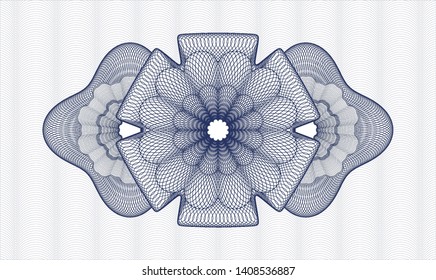 Blue abstract linear rosette. Vector Illustration. Detailed.