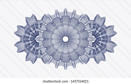 Blue abstract linear rosette. Vector Illustration. Detailed.