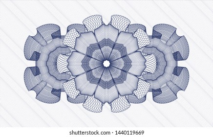 Blue abstract linear rosette. Vector Illustration. Detailed.