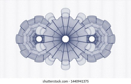 Blue abstract linear rosette. Vector Illustration. Detailed.