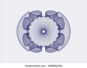 Blue abstract linear rosette. Vector Illustration. Detailed.