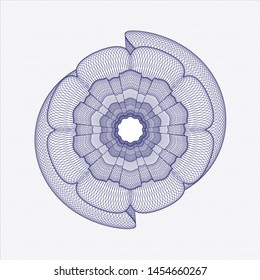 Blue abstract linear rosette. Vector Illustration. Detailed.