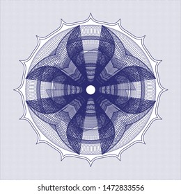 Blue abstract linear rosette. Vector Illustration. Detailed.