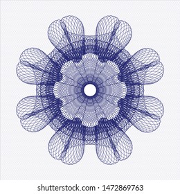 Blue abstract linear rosette. Vector Illustration. Detailed.