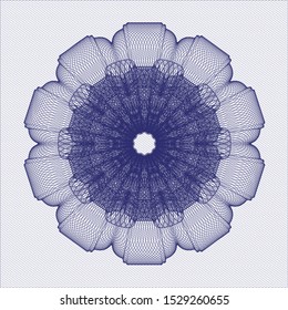 Blue abstract linear rosette. Vector Illustration. Detailed.