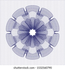 Blue abstract linear rosette. Vector Illustration. Detailed.