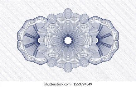 Blue abstract linear rosette. Vector Illustration. Detailed.