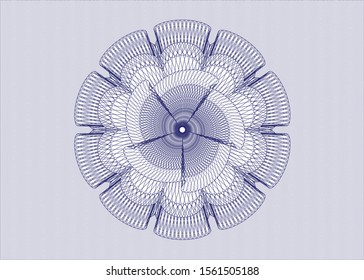 Blue abstract linear rosette. Vector Illustration. Detailed.