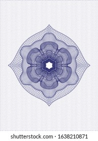 Blue abstract linear rosette. Vector Illustration. Detailed.