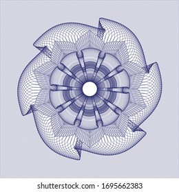 Blue abstract linear rosette. Vector Illustration. Detailed.