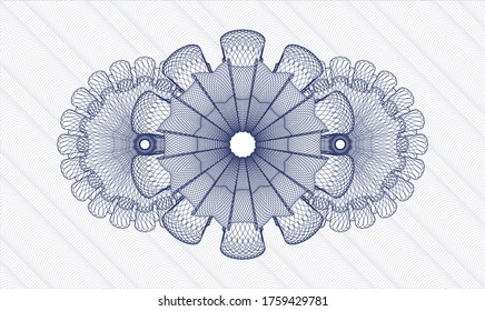 Blue abstract linear rosette. Vector Illustration. Detailed 