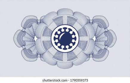 Blue abstract linear rosette. Vector Illustration. Detailed with coronavirus icon inside