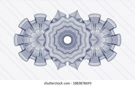 Blue abstract linear rosette. Vector Illustration. Detailed 