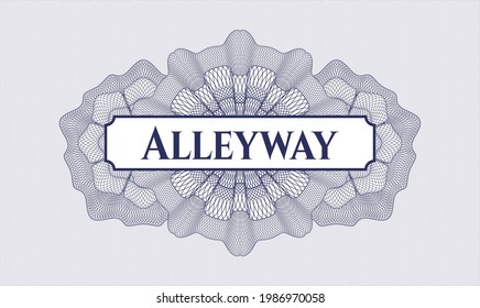 Blue Abstract Linear Rosette. Vector Illustration. Detailed With Text Alleyway Inside