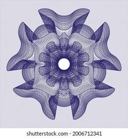Blue abstract linear rosette. Vector Illustration. Detailed. 