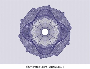 Blue abstract linear rosette. Vector Illustration. Detailed. 