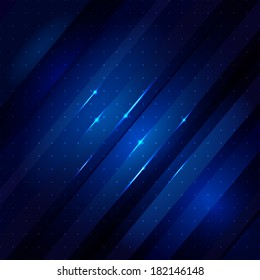 Blue abstract lines business background with lights