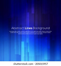 Blue abstract lines business vector background.