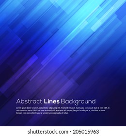 Blue abstract lines business vector background.