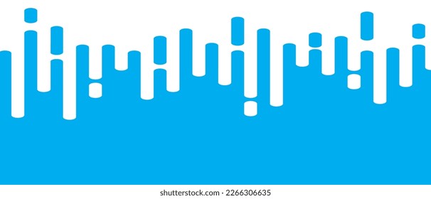 Blaue abstrakte Linien auf weißem Hintergrund. Trendy abstrakte Linien Übergang Hintergrund, Cover, Tapete und Banner. Rounded lines halftone für Broschüre, Layout und Flyer. Kreative Vektorgrafik