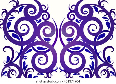 Blue abstract lines and swirl vector background
