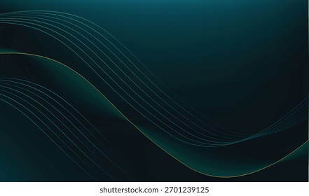 Blue abstract lines and wave illustration background