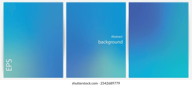 colección de fondo líquido abstracto azul. Fondos degradados con efecto de mezcla de colores. Plantilla para cubiertas de Web, Anuncios publicitarios, carteles, folletos y volantes. Malla degradada, Imagen de Vector EPS