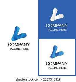 El diseño del logotipo líquido abstracto azul puede utilizarse para la marca y el negocio