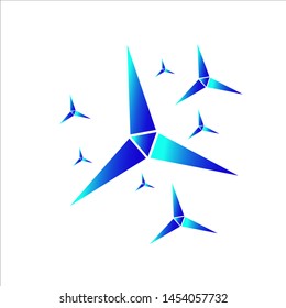 Blue Abstract Logo on a White Background