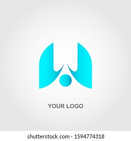 blue abstract logo template color design