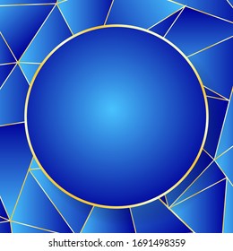 Blue abstract low poly background. Vector stock  illustration for poster