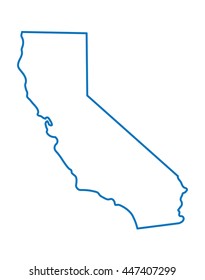blue abstract map of California