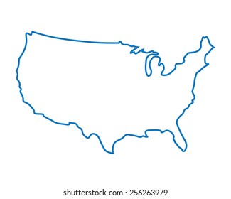 blue abstract map of United States