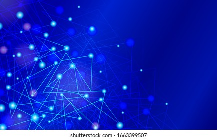 Blue Abstract Mesh Background with Circles