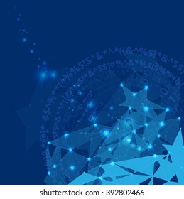 Blue Abstract Mesh Background with Circles