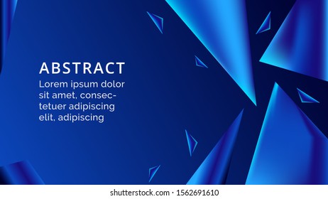 Blue abstract minimal background, with triangle shape and blue color composition. Design for presentation, banner, backdrop etc.