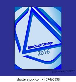 Blue abstract minimal brochure, cover flyer design, business background 2016, vector illustration EPS 10