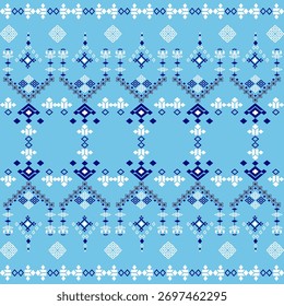 Blue abstract minimal geometric pattern design. Vibrant geometric abstract design which, navy, blue shapes and symmetry. Suitable for textile print, fabric design, home decor, background, fashion.