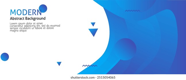 Blue abstract modern background with empty white copy space. Template for web landing, banner, flyer, brochure, etc. Editable EPS file format