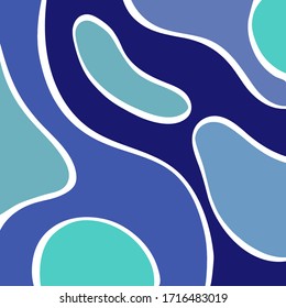 Blue abstract modern background. Vector wavy wallpaper. Graphic illustration for your design, covers and art projects.