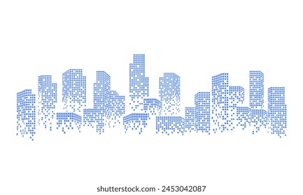 Blue abstract modern city wallpaper, vector design.