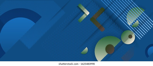  Blue abstract modern colors gradient geometric shape with lines and shadows editable vector
